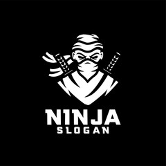 ninja vector mascot logo design illustration concept style for badge, emblem. Head Face ninja illustration for sport and esport team