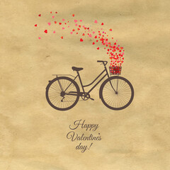 Happy Valentines Day Postcard With Gradient Mesh, Vector Illustration.