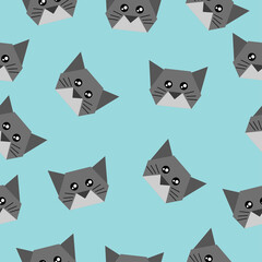 Vector design of a cat pattern, Flat illustration