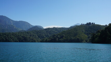 Obraz premium the view of the Sun Moon Lake, Yuchi Township, Nantou County, Taiwan, January