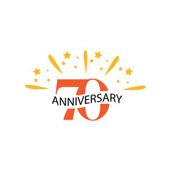 70 years anniversary celebration template vector design illustration