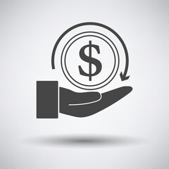 Cash Back Coin To Hand Icon