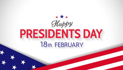 Obraz premium Happy Presidents Day 18th february US holiday banner design. - Vector