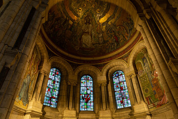 interior of Basilique of Sacré-Cœur in Montmartre