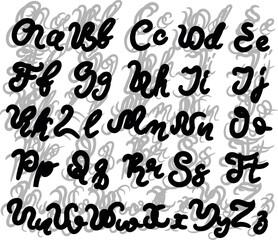 Retro style font - stylized vector font alphabet