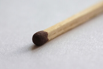 the sulfur match head at close range