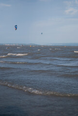 kite surfing on the beach