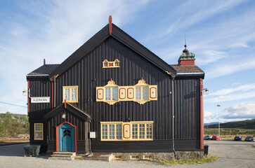 Historic art nouveau railway station of Hjerkinn, Norway