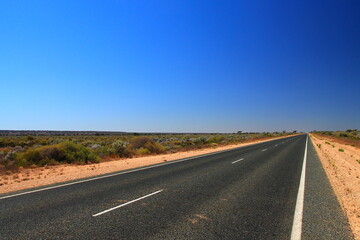Fototapeta na wymiar Eyre highway across the Nullarbor Plain