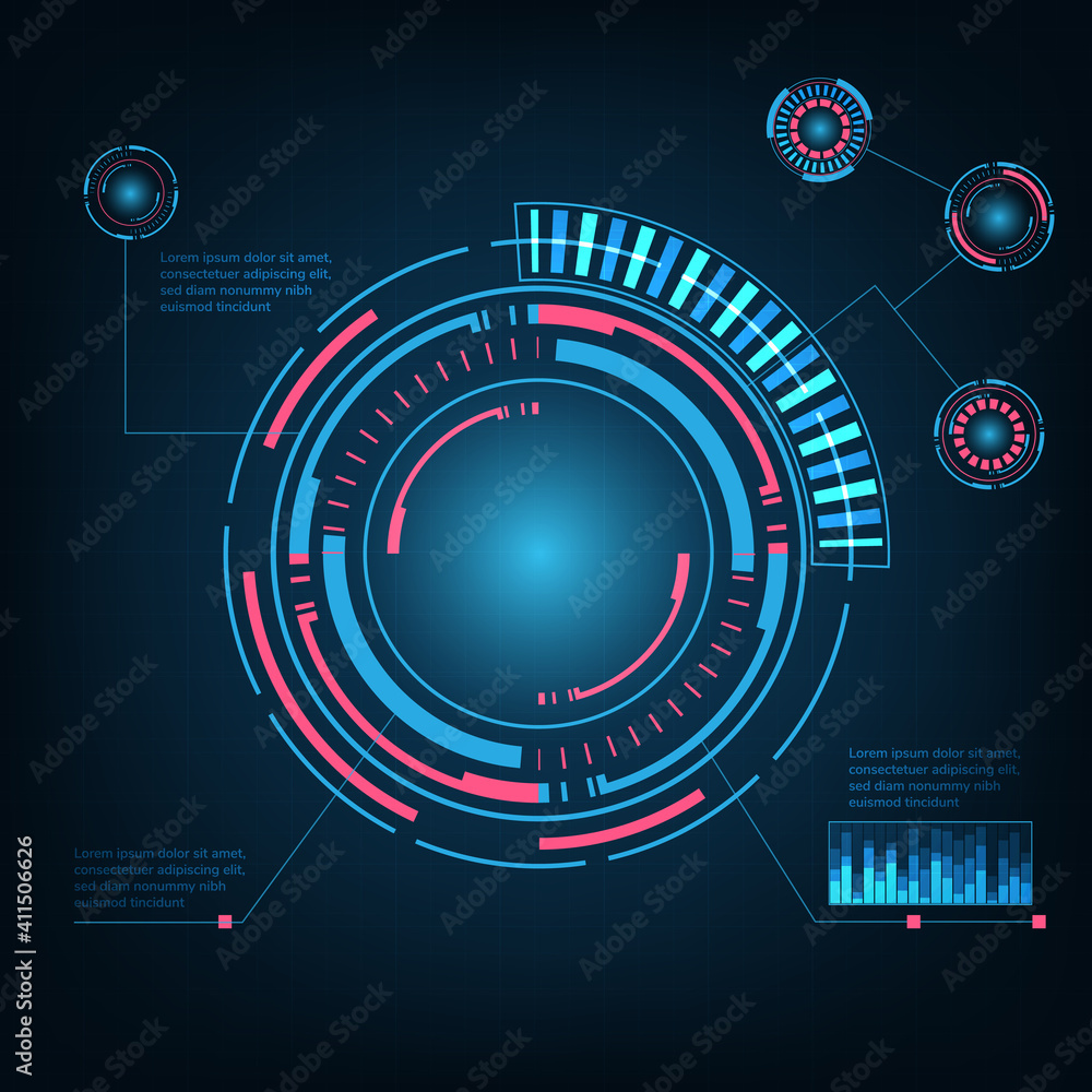 Poster abstract futuristic technology background. hud circle element. hi-tech communication concept.