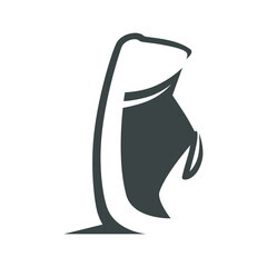 Sports running shoe symbol on white backdrop. Design element