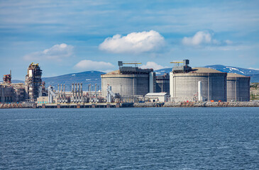 Hammerfest Island Muolkkut Northern Norway, gas processing plant.
