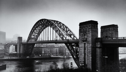 Bridge across the River Tyne, Newcastle upon Tyne. From the Gateshead side
Misty grey day,...