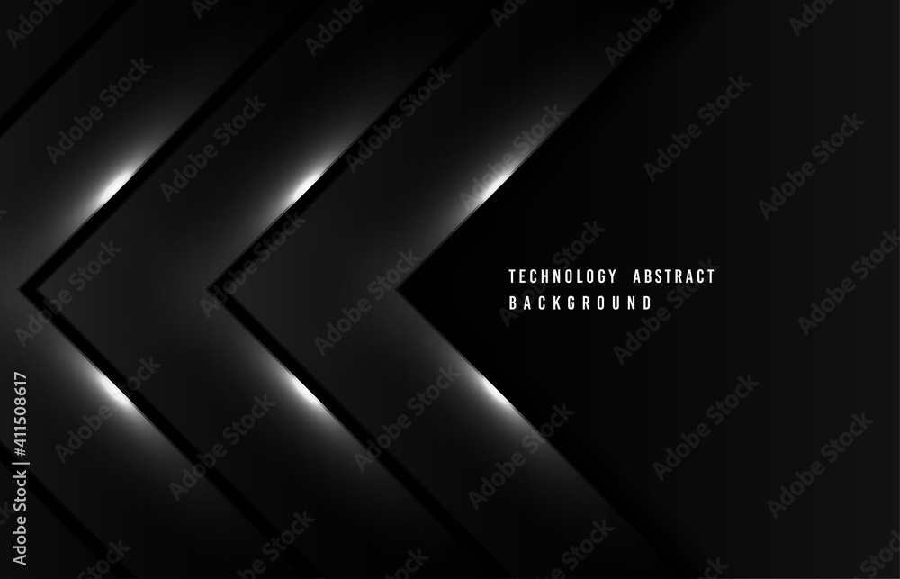 Poster abstract vector tech of black design decorative artwork futuristic with white glitters effect templa