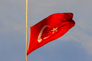 turkish flag in the wind