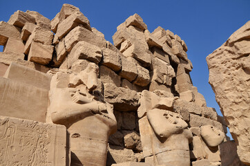 Pharaoh statues at Karnak Temple in Luxor