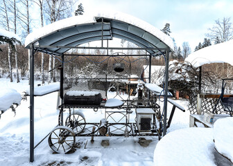 BBQ house in winter time.