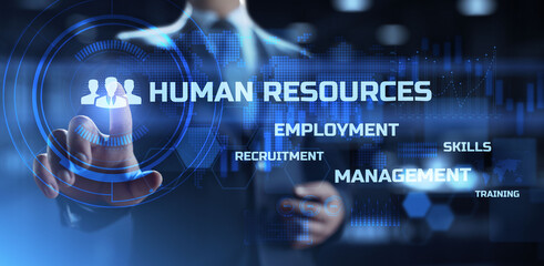 HR, Human resources management, Recruiting. Business and development concept. Web banner