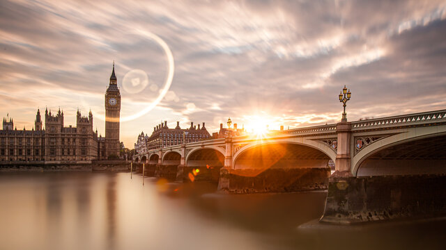 Sonnenuntergang an der Westminster Bridge