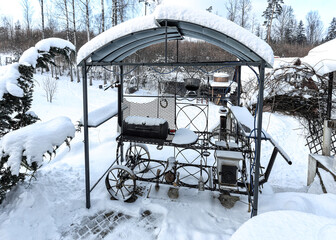 BBQ house in winter time.
