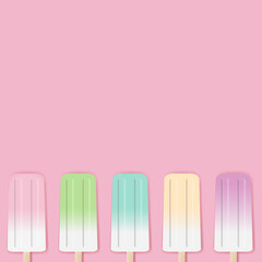 Color Border Ice Cream White Background With Gradient Mesh, Vector Illustration