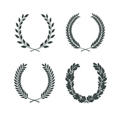 Set of four wreath templates. Vector