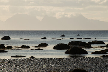 Scenic coastline of Andoya peninsula in northern Norway