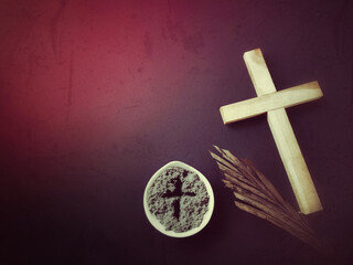 Lent Season,Holy Week and Good Friday Concepts - Image of cross shape with vintage background....