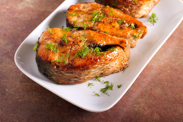 Grass carp steaks