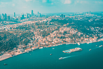 Fototapeta premium aerial view of istanbul bosporus