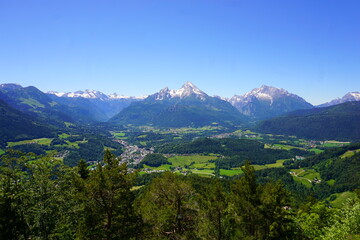 Fototapeta na wymiar View of Königssee and Watzmann in the Alps