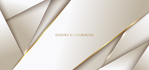 Abstract background modern luxury template design 3D golden geometric with line.