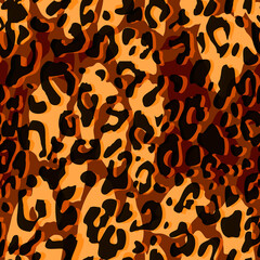 Full seamless leopard cheetah texture animal skin pattern. Red Brown Design for textile fabric printing. Suitable for fashion use.