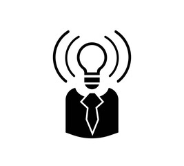 Mind awareness icon in flat style. Idea human vector illustration on isolated background. Customer brain business concept.
