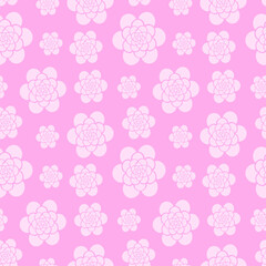 Seamless spring pattern floral with flowers peonies isolated on pink background. Vector illustration for tile, wrapping  paper, fabric, web, wallpaper, background, textile, carpet.
