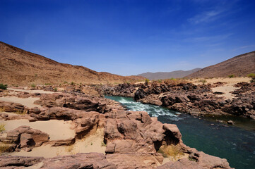 Fototapeta na wymiar Rapid on the Kunene river