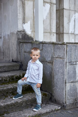 boy standing on the street