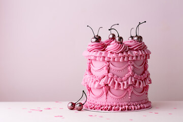 Vintage style buttercream celebration cake
