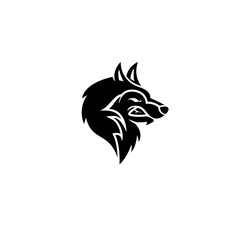 angry Wolf head face logo vector icon emblem suitable for club, team, esport, sport logo illustration design