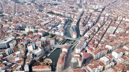 Fototapeta premium Aerial city view of Eskisehir / TURKEY.