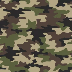 Foto op Canvas Full seamless camouflage texture skin pattern vector for military textile. Usable for Jacket Pants Shirt and Shorts. Army camo masking design for hunting fabric print and wallpaper.  © MSK Design