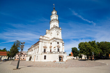 Fototapeta na wymiar Historical building of Town Hall of Kaunas called 