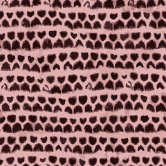 Full Seamless watercolor texture pattern illustration. Dark red abstract rough shapes and horizontal lines vector for armchair, curtain and linens fabric print background.