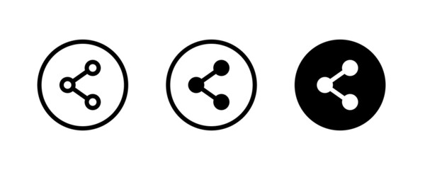Share icon, network, web icons button, vector, sign, symbol, logo, illustration, editable stroke, flat design style isolated on white linear pictogram