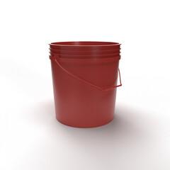 red bucket isolated on white