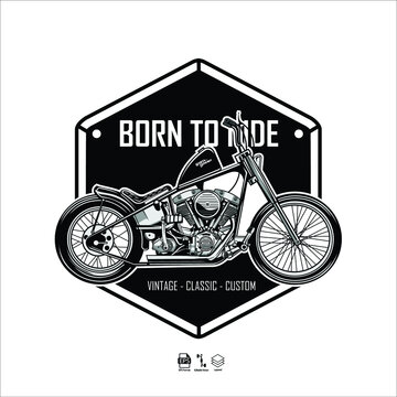 CHOOPER MOTORCYCLE ILLUSTRATION READY FORMAT EPS 10