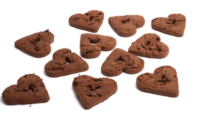heart cookies with chocolate