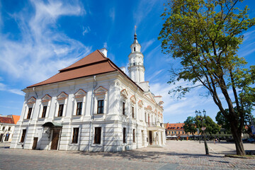 Historical building of Town Hall of Kaunas called "The white swan", Lithuania