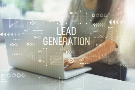 Lead Generation With Woman Using Her Laptop In Her Home Office