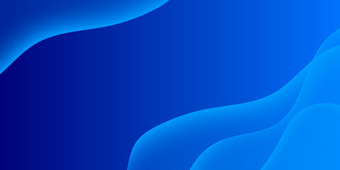 Blue liquid abstract background. Blue fluid vector banner template for social media, web sites. Wavy shapes. Business digital presentation design.